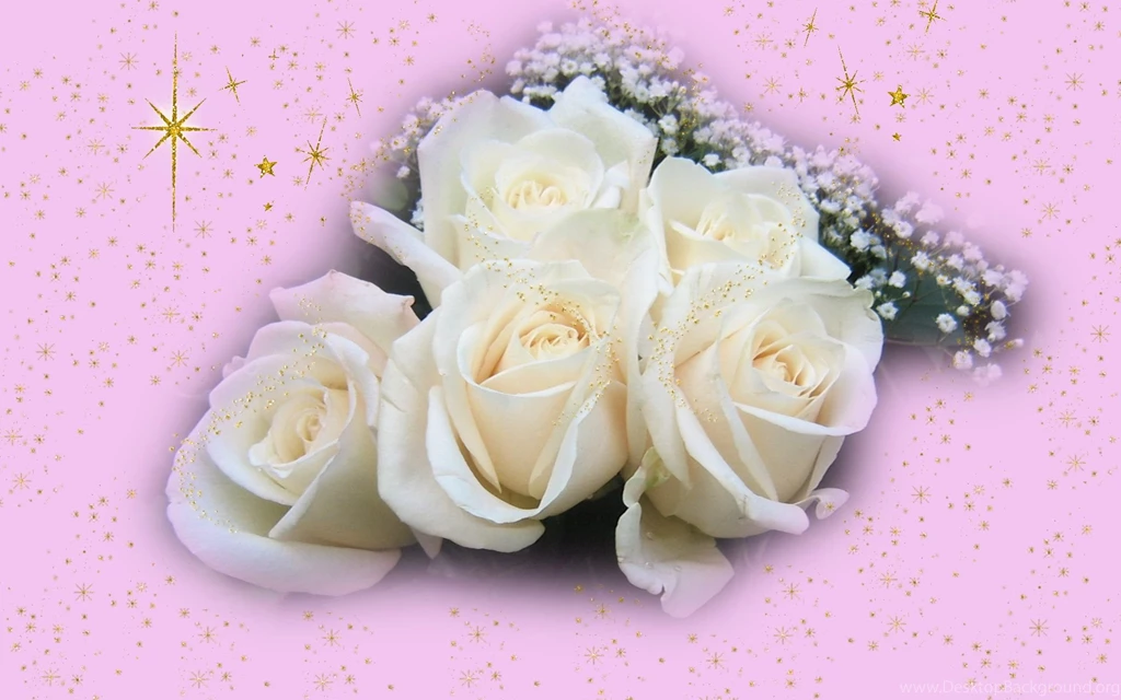 Widescreen Christmas Wallpapers Roses And Stars