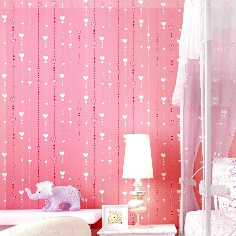 Flock Non Woven Love Modern Strip Wallpapers Roll For Walls,Luxury ...