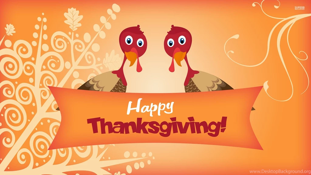 Two Turkeys Wishing You Happy Thanksgiving Wallpapers Holiday ...