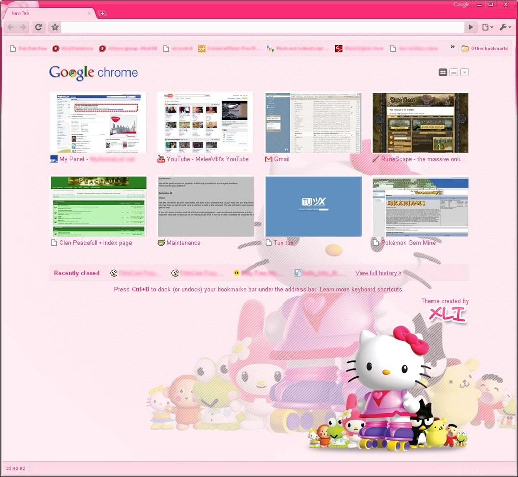 Hello Kitty Google Chrome Theme