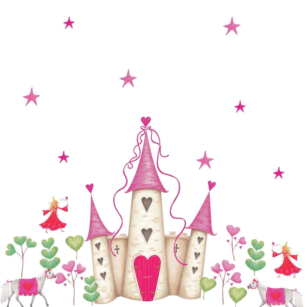 RoomMates Repositionable Childrens Wall Stickers Princess Castle ...