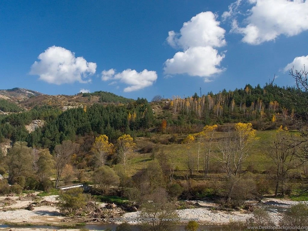 Fields: Blue Sky Trees Hills Clouds Serene Nature Rocks Free ...