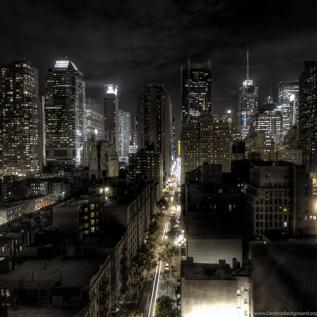 New York HDR Night Scenery iPad Wallpapers