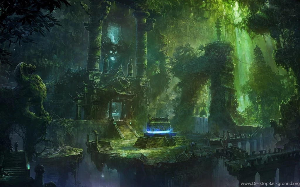 Fantasy Forest Ruins Buildings Jungles Wallpapers