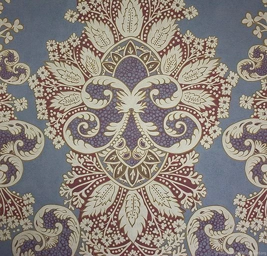 Rococo Dusky Blue Wallpapers