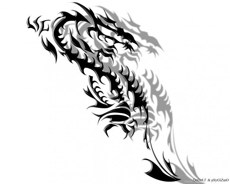 Wallpapers Digital Art > Wallpapers Style Tribal Dragon Tribal By ...