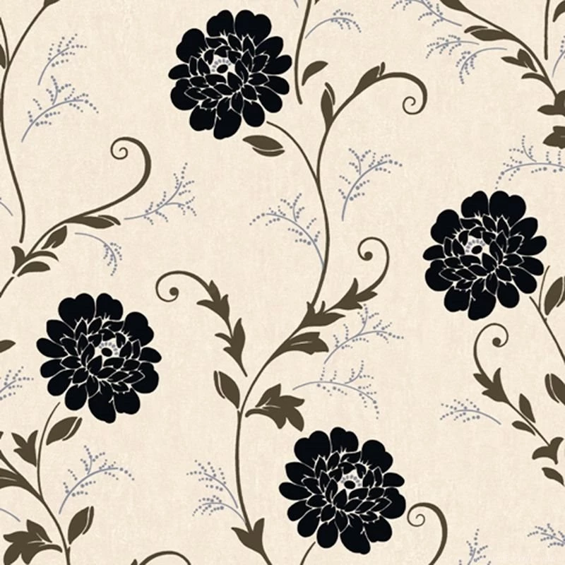 Debona Wallpapers Cream Black Floral Design Flower Leaf Roll BNIB ...