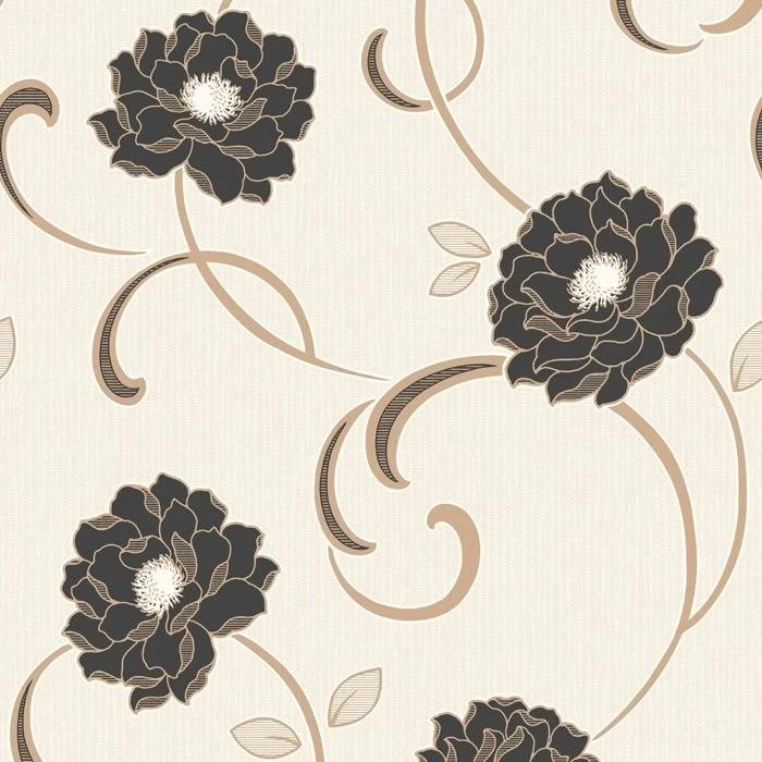 Buy Fine Decor Florentina Wallpapers Cream / Black / Gold