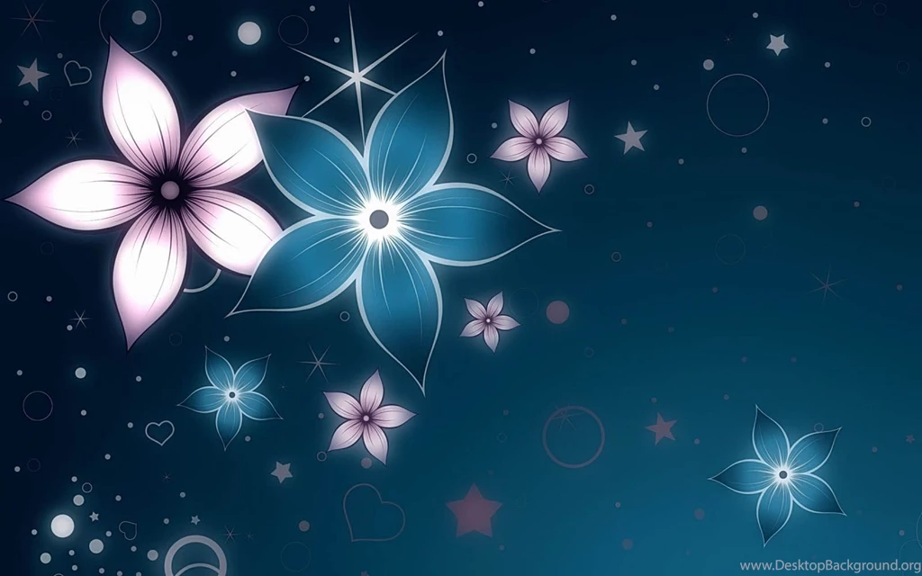 Abstract Flowers Blue Wallpapers Free Download