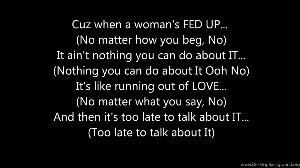 R.KELLY   WHEN A WOMAN'S FED UP **(LYRICS ON SCREEN)**   YouTube