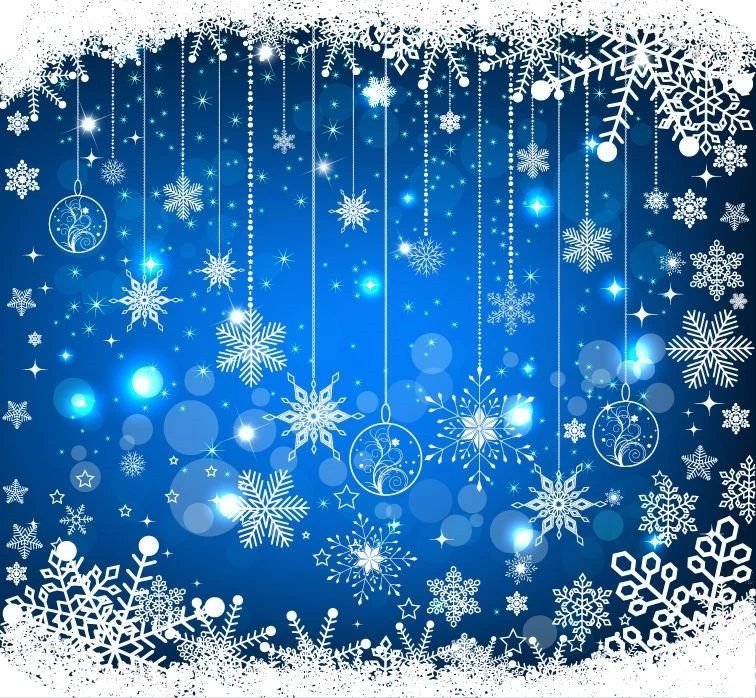 Blue Christmas Backgrounds Vector Illustration