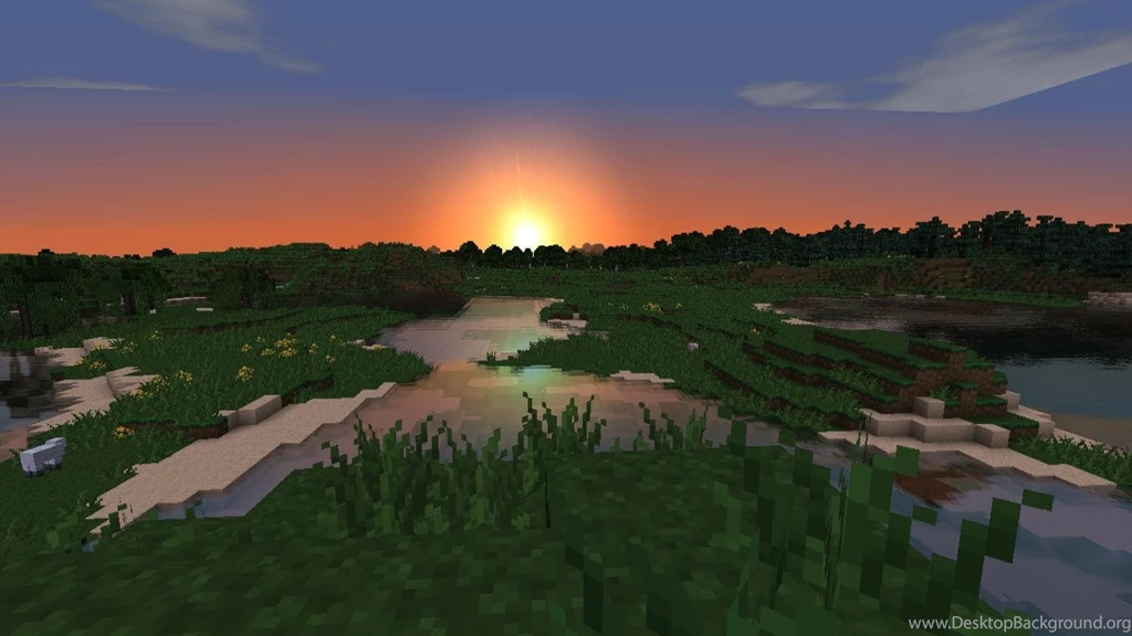Papercraft Minecraft Sunset Backgrounds