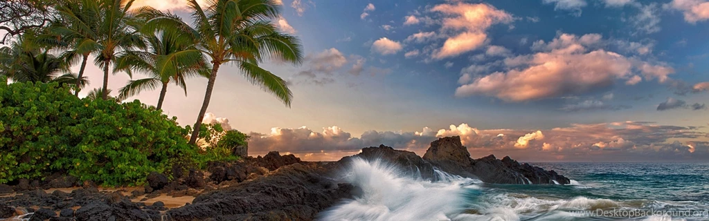 Download Wallpapers 3840x1200 Maui, Hawaii, Pacific Ocean, Rock ...