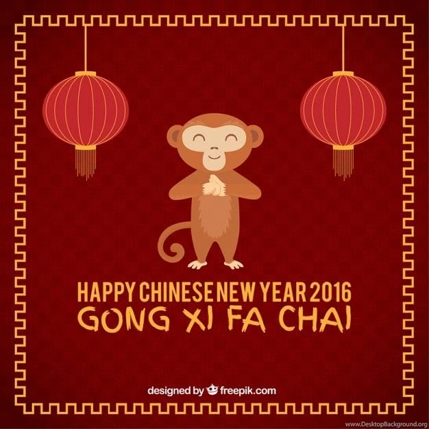 Funny Monkey Of New Year Backgrounds Vector