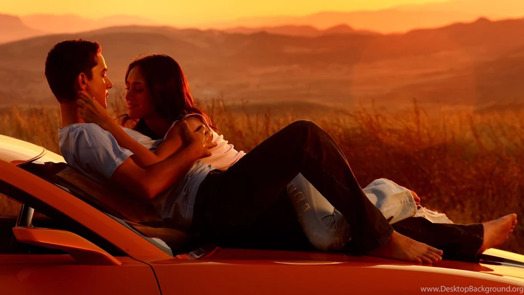 Download Wallpapers 1920x1080 Couple, Romance, Car, Sunset, Kissing ...