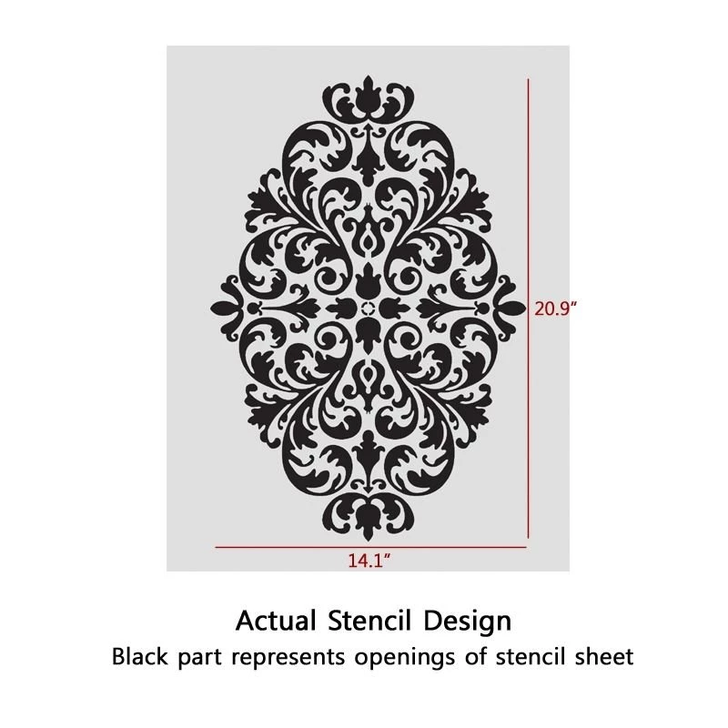Damask Wall Stencils Pattern LARGE Size Reusable Wall Stencil For ...