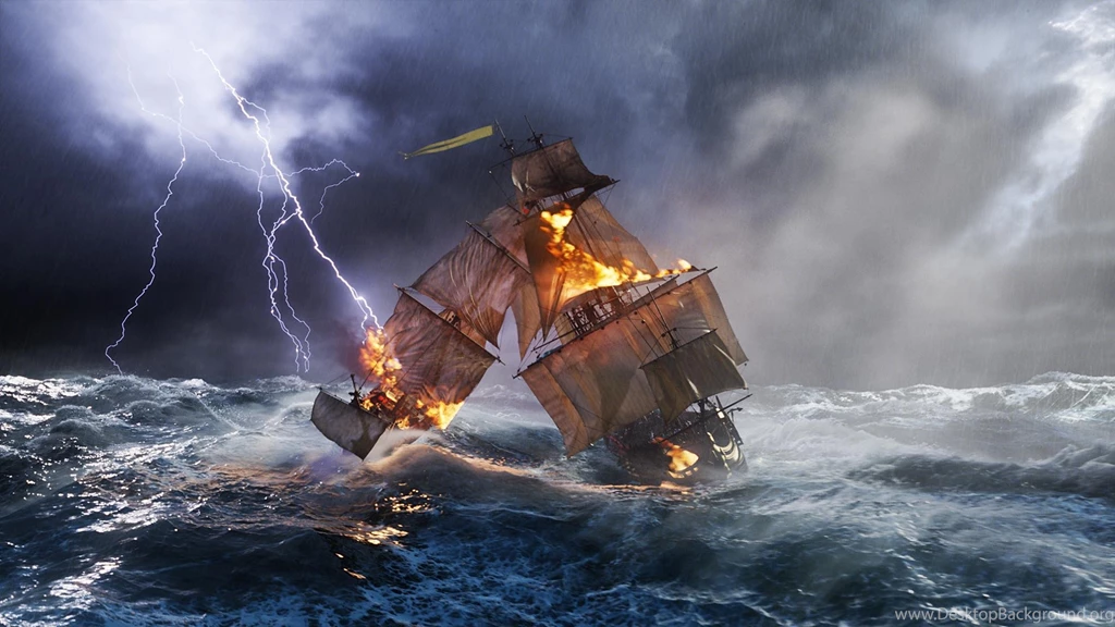 Lightning Strikes...ships On Fire"!! >> HD Wallpaper, Get It Now!