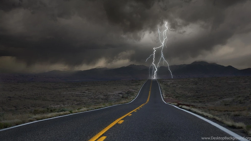 Clouds nature desert storm roads colorado lightning strike view ...