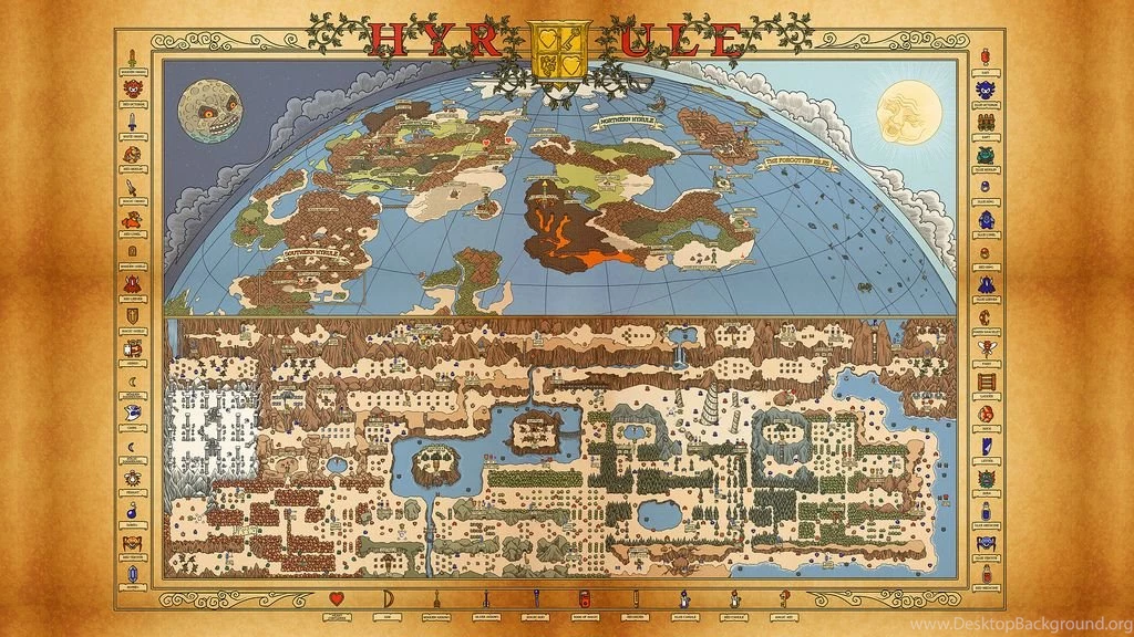 NES Hyrule Map Wallpapers (Legend Of Zelda/Adventure Of Link ...