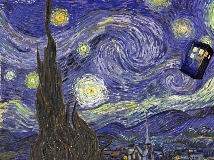 Vincent Van Gogh Starry Night And The Tardis (Doctor Who) Computer ...