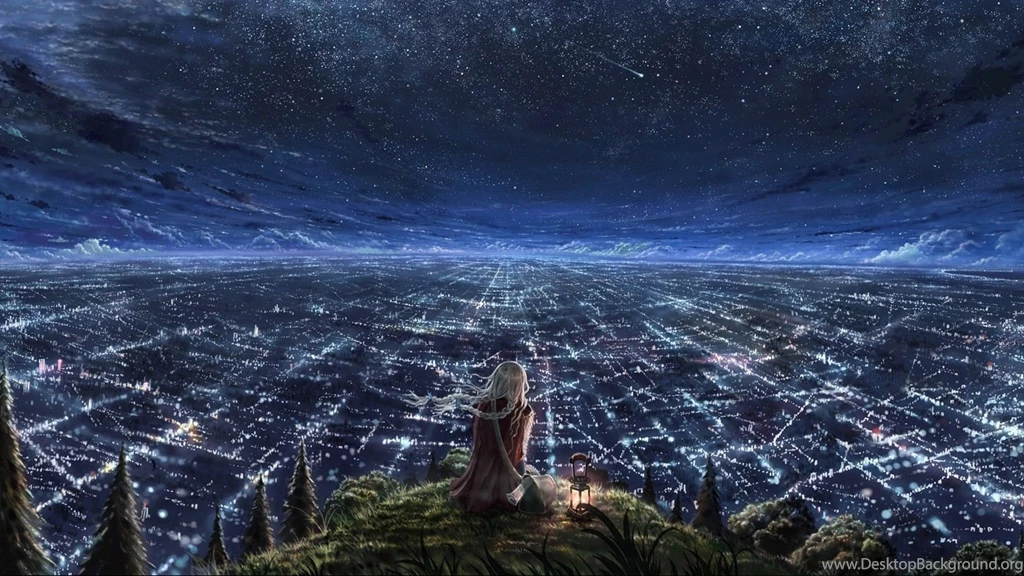 Women, Starry Night, Animation Wallpapers HD