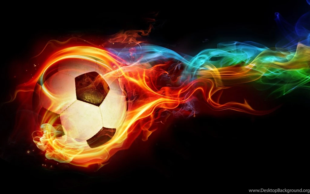 Football With Fire Flames