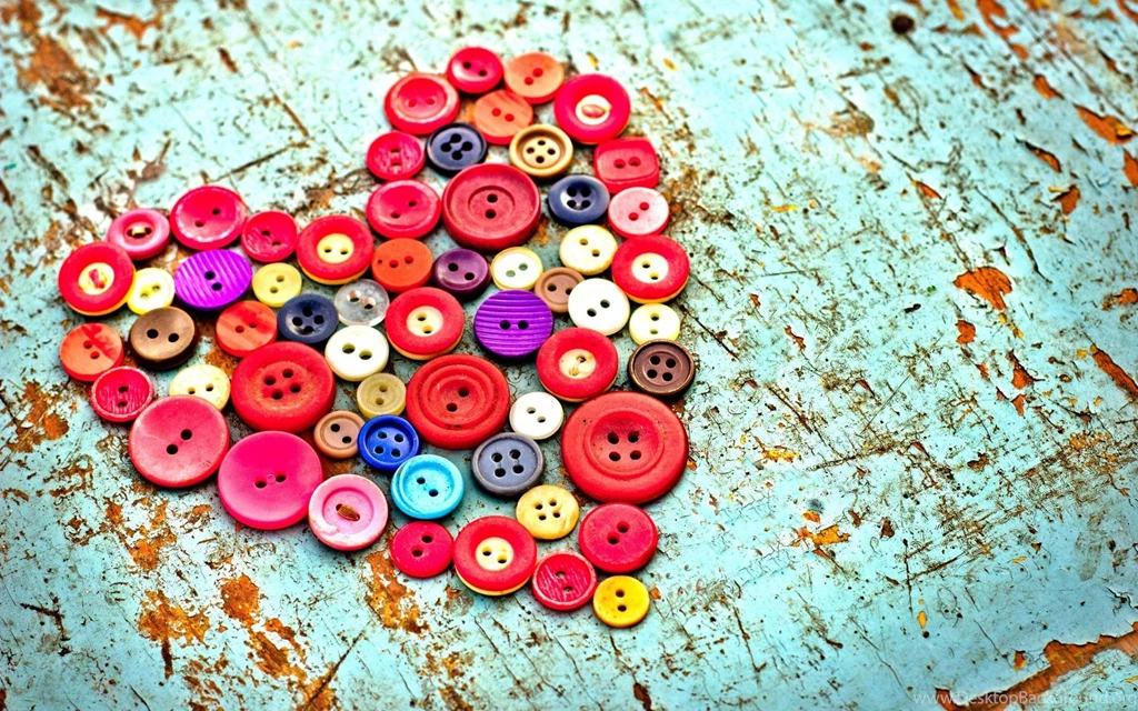 Colorful Button Love Abstract Photography Wall