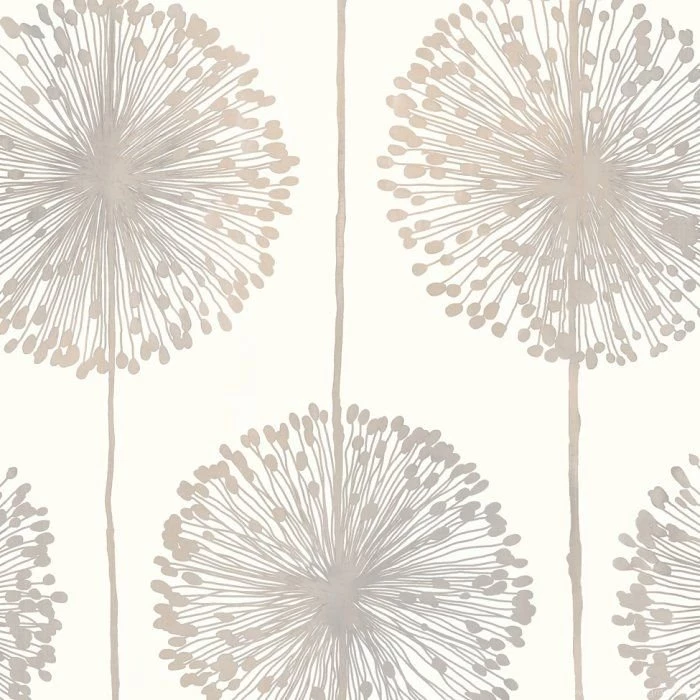Muriva Dandelion Floral Wallpapers Cream / Grey / Gold (J04207 ...