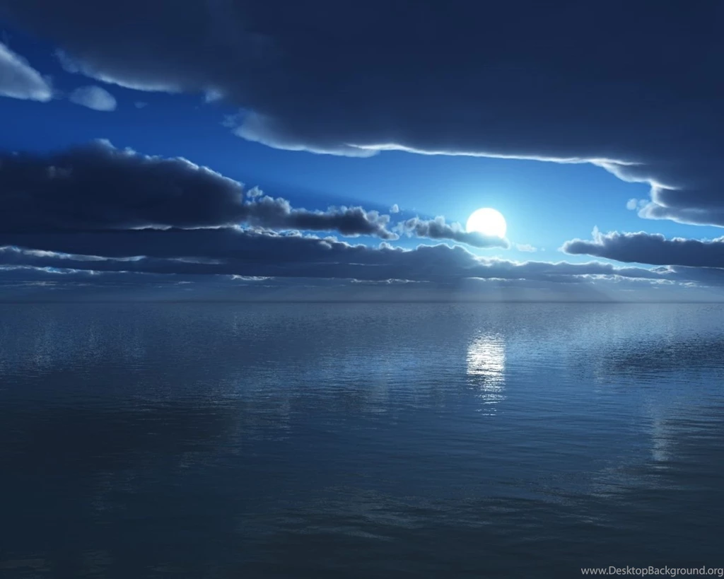 Moon Over Sea Wallpapers Hd 1280×1024