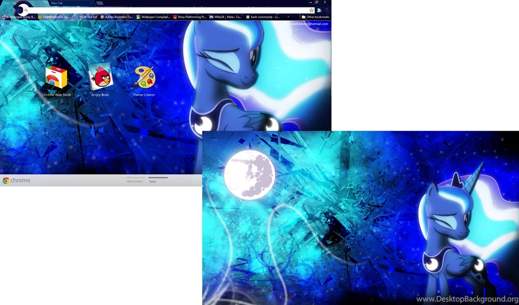 FiM: Luna Google Chrome Theme (Plus Wallpaper) By M24Designs On ...