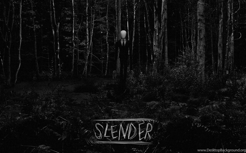 Slender Man BW Forest Creepy Trees Black White Dark Videogames ...