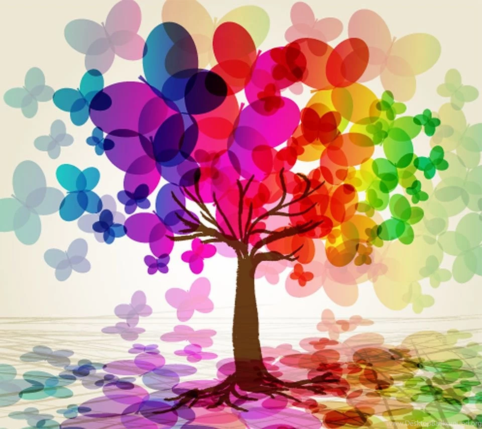 Colorful Rainbow Leaves Tablet Phone Wallpaper Backgrounds Album ...