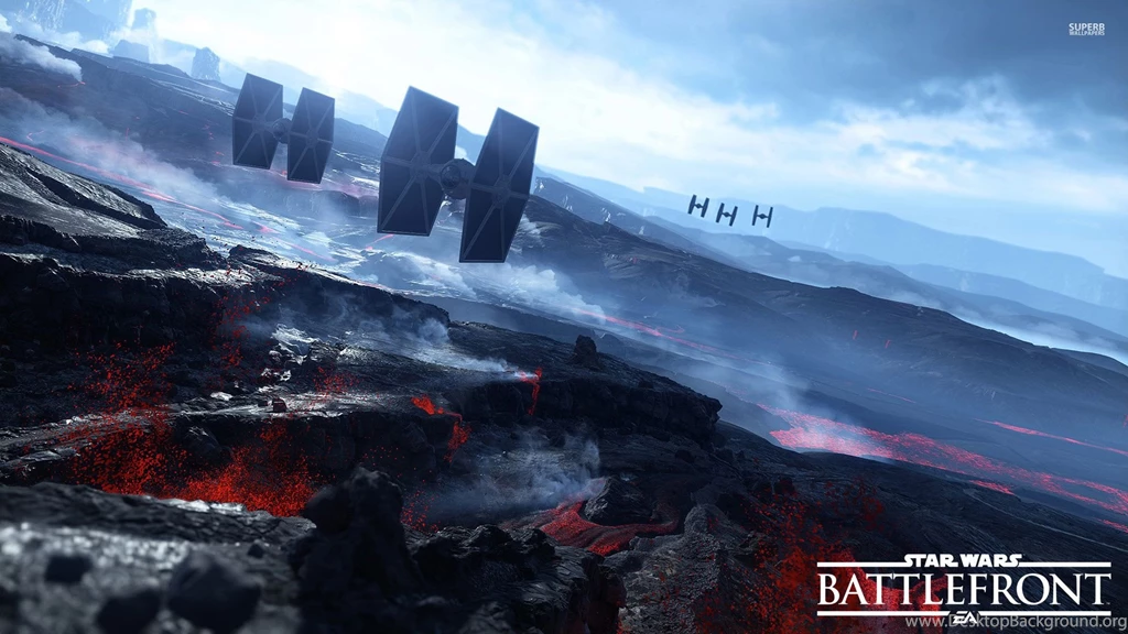 TIE Fighters Over The Volcanoes In Star Wars Battlefront Wallpapers ...