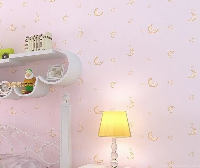 Aliexpress.com : Buy Sweet Pink Wallpapers For Girls Room Moon Face ...