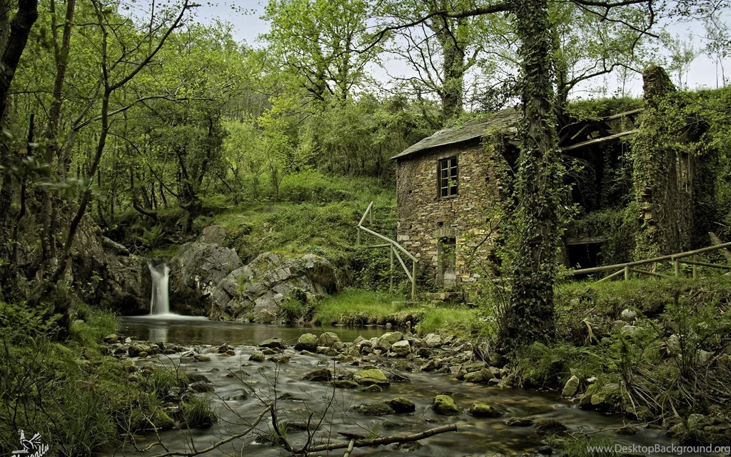 Old House By The Creek Falls >> HD Wallpaper, Get It Now!