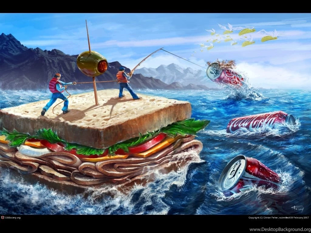 My Free Wallpapers Fantasy Wallpapers : Fishing Coke
