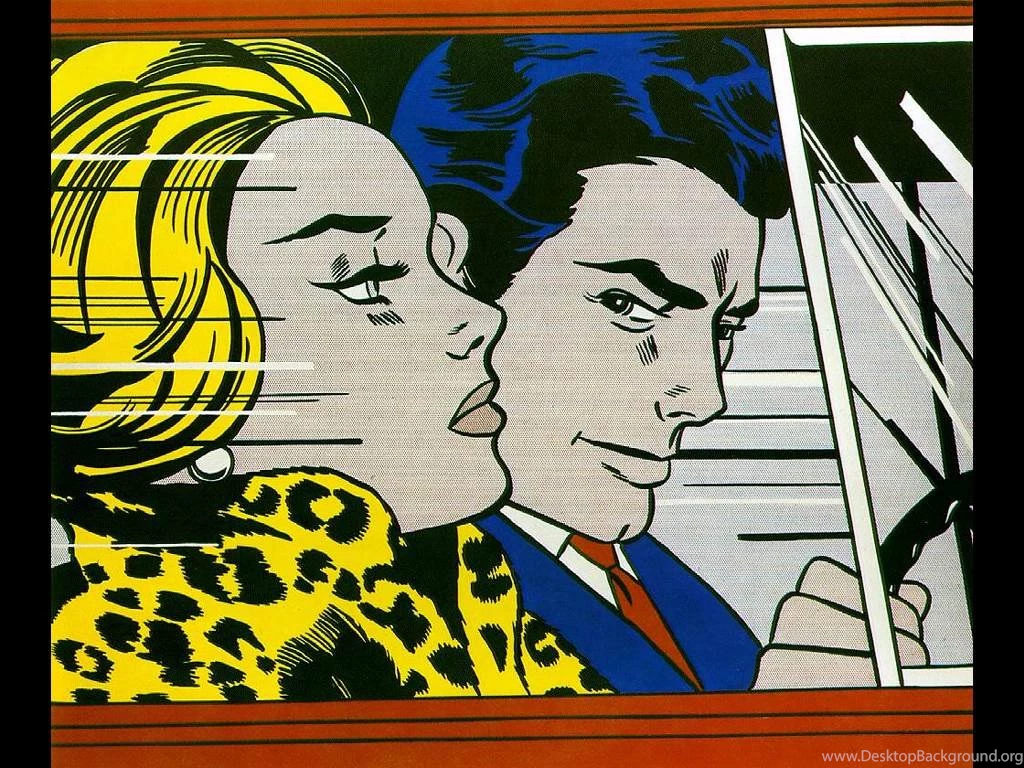 My Free Wallpapers Artistic Wallpapers : Lichtenstein In The Car