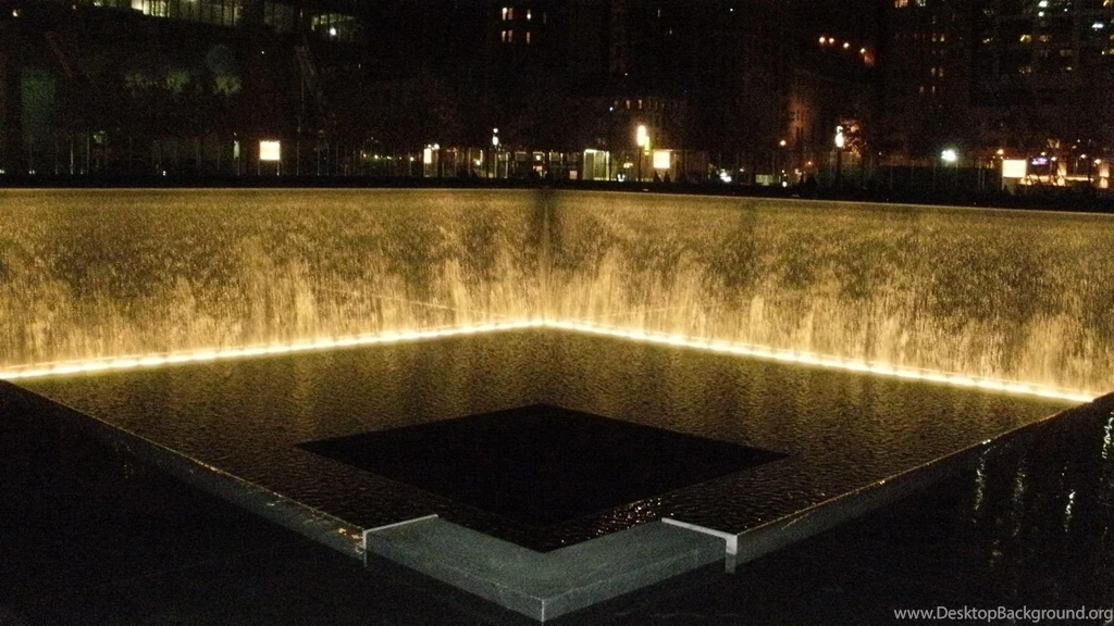 One Of The Gigantic Waterfalls At The 9/11 Memorial