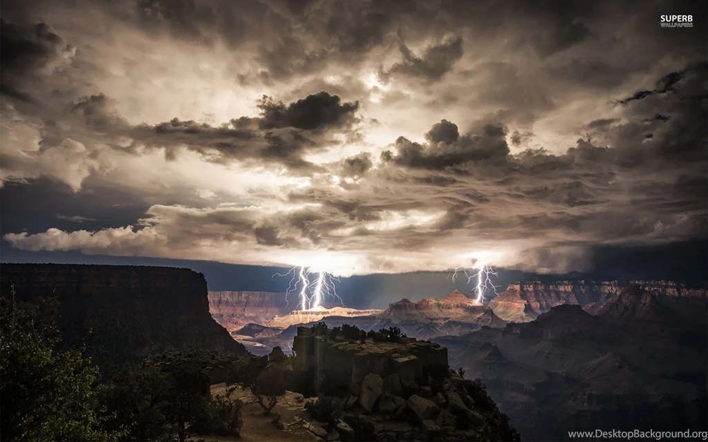 Grand Canyon Lightning Wallpapers Wallpaper.
