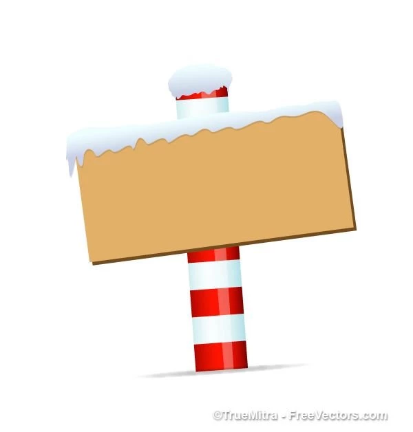 Download Free Christmas North Pole Signboard Vector Illustration
