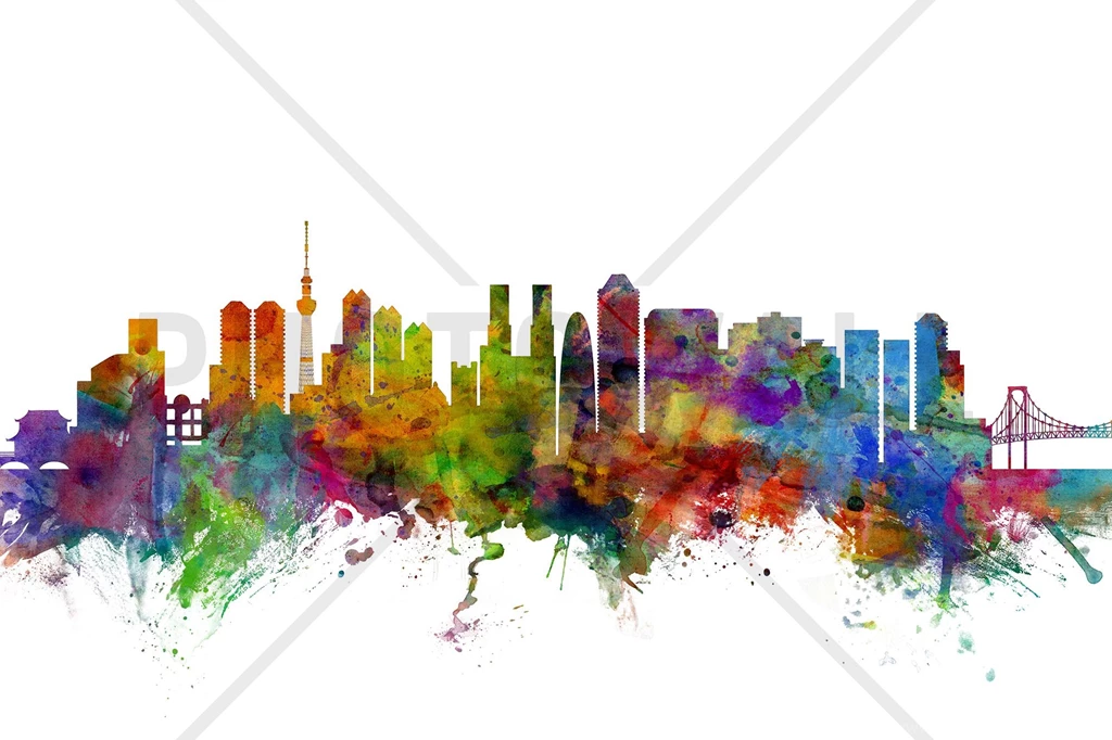 Tokyo Skyline Wall Mural & Photo Wallpapers Photowall