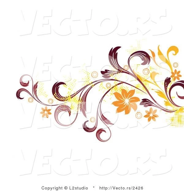 Vector Of A Grunge Styled Yellow, Red And Orange Flower Backgrounds ...