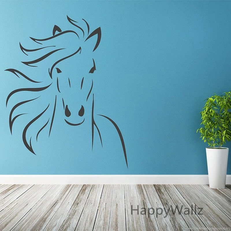 Horse Wall Stickers Modern Horse Wall Decal DIY Decorative Wall ...