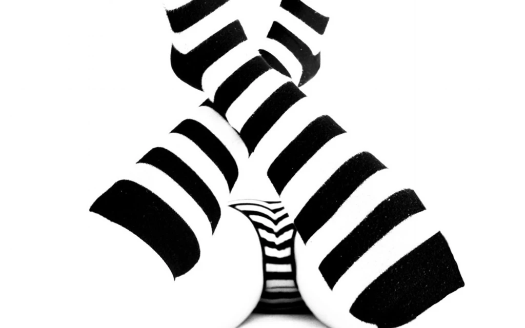 Black And White Grayscale Socks Stockings Striped Legwear ...