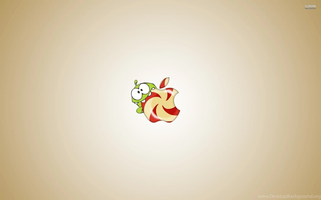 Om Nom Eating Apple Logo, Cut The Rope, Mac, Macintosh, 2560x1600 ...