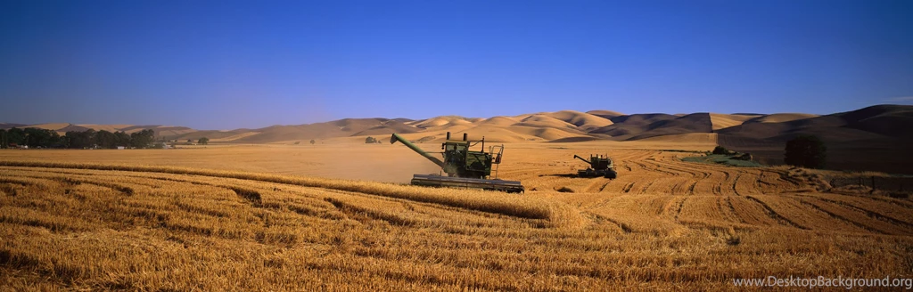 Agriculture Combine Harvester Farming Fields Multiscreen Wallpapers ...