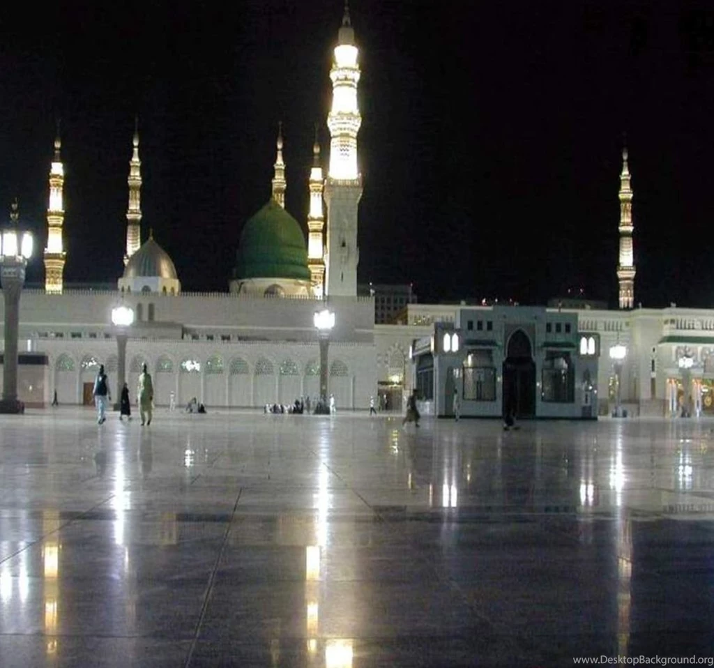 Message Of Peace : Masjid E Nabawi Night Wallpapers