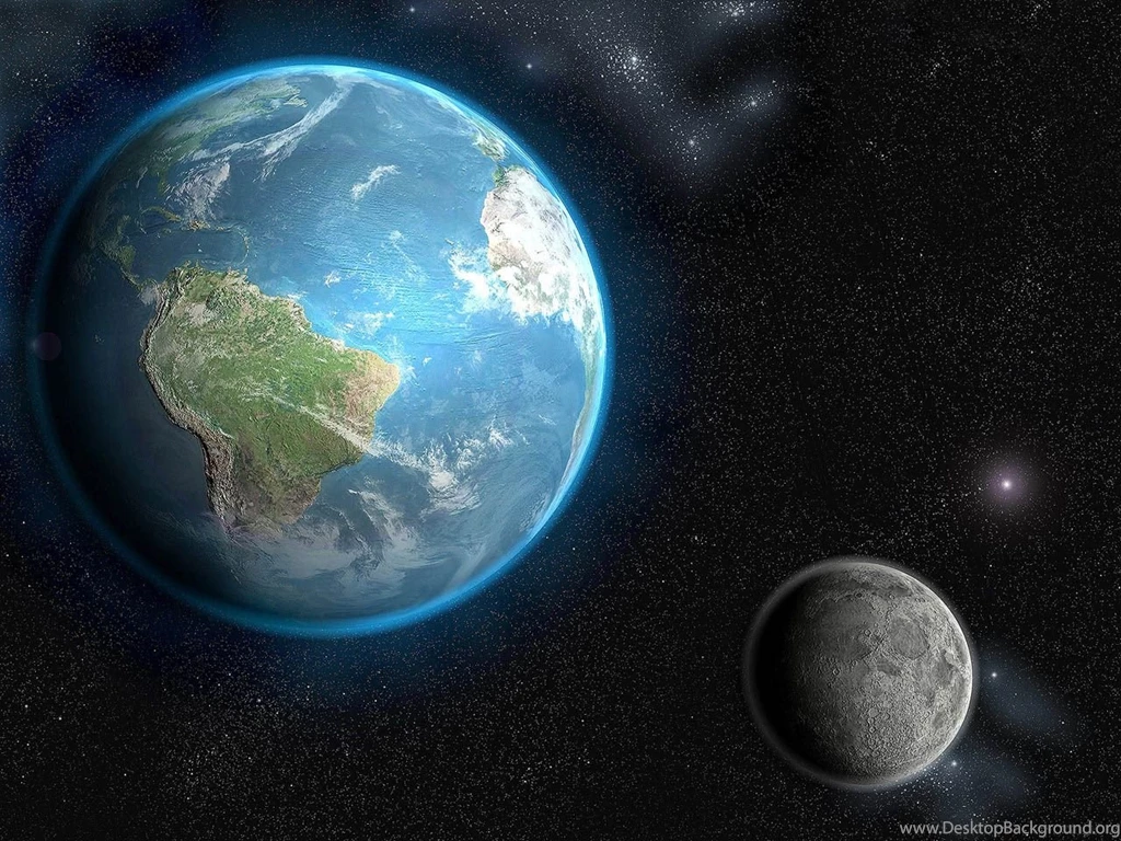 Planets Earth And Moon 3D Model Pics