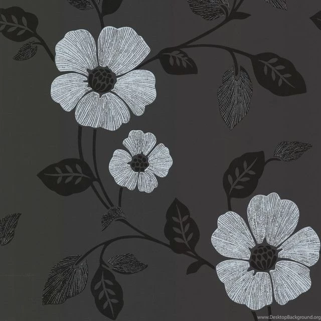 Zync Black Modern Floral Wallpaper, Bolt   Contemporary ...