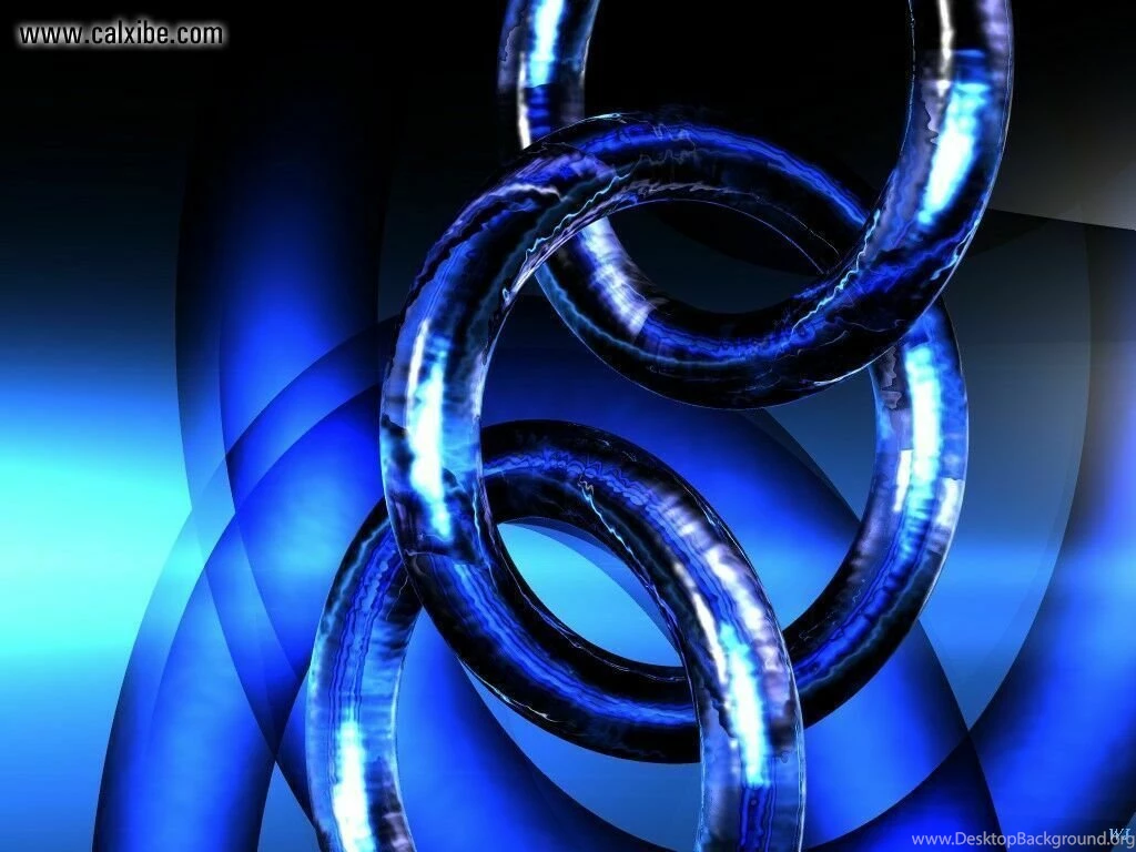 3 Dimensional: Digital Art Glowing Rings Blueedit, Picture Nr. 8744